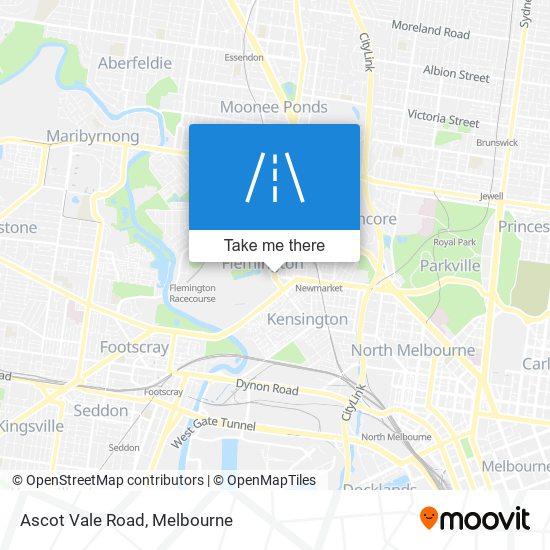 Mapa Ascot Vale Road