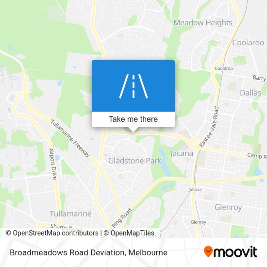 Broadmeadows Road Deviation map