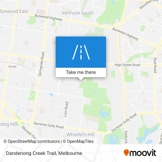 Dandenong Creek Trail map