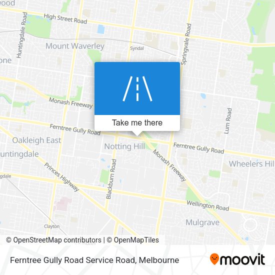 Ferntree Gully Road Service Road map