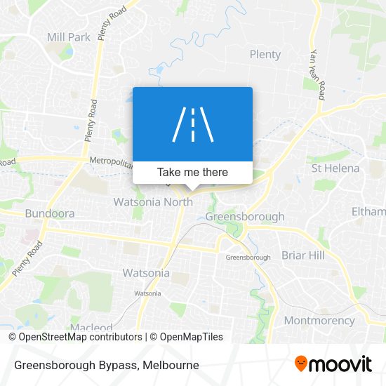 Greensborough Bypass map