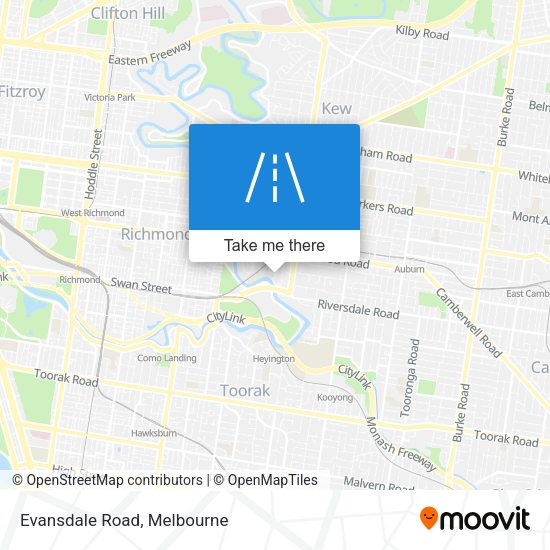 Evansdale Road map