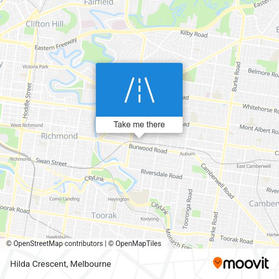 Hilda Crescent map