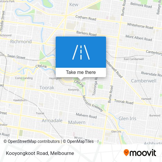 Kooyongkoot Road map