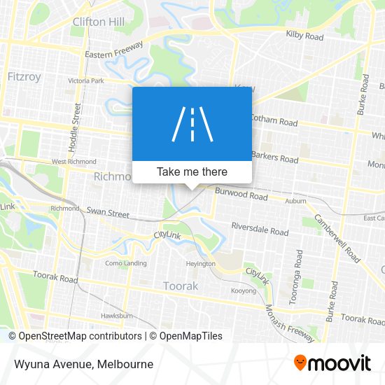 Wyuna Avenue map
