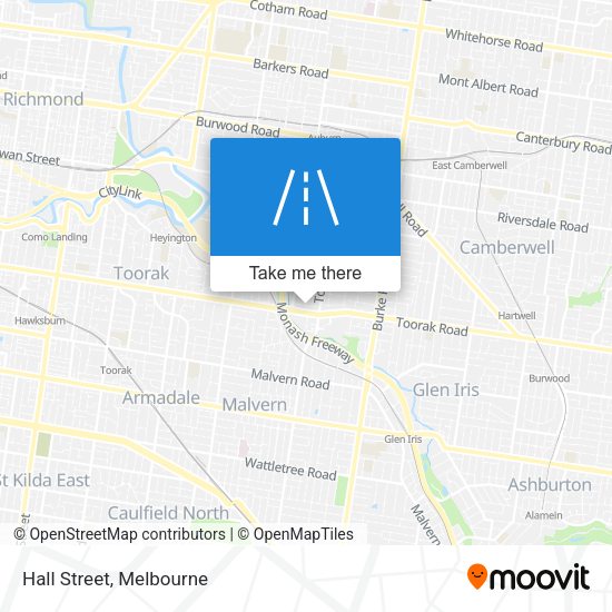 Hall Street map