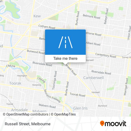Russell Street map