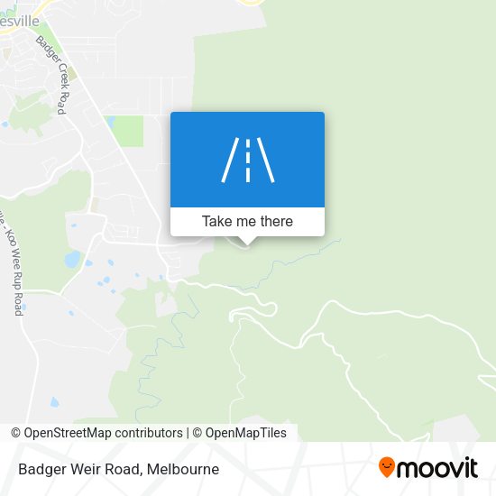 Badger Weir Road map