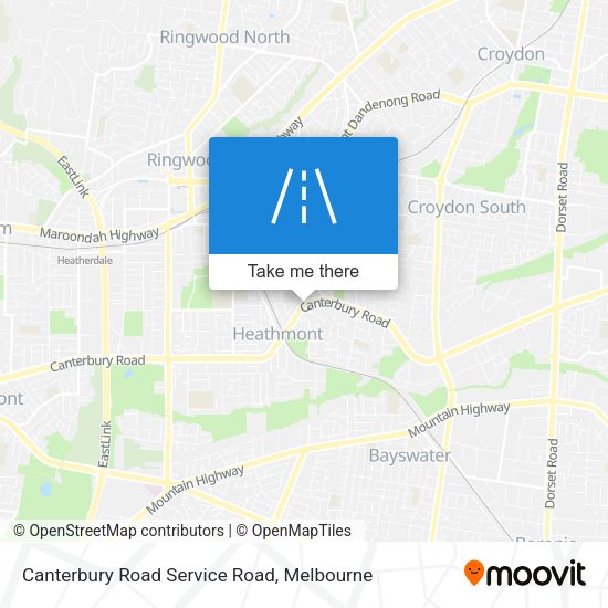 Canterbury Road Service Road map