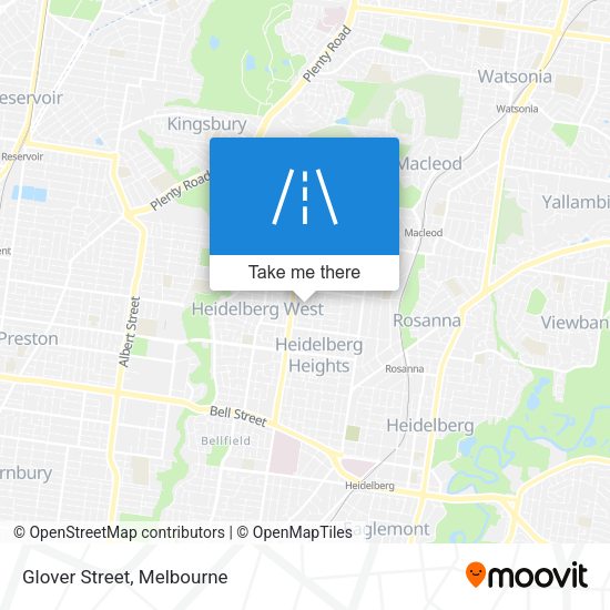 Glover Street map