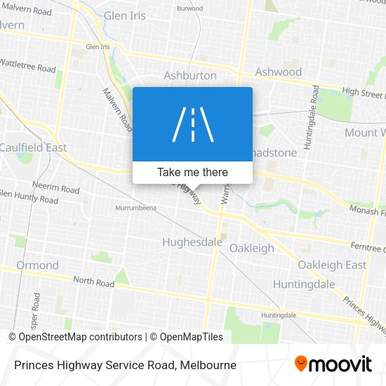 Princes Highway Service Road map