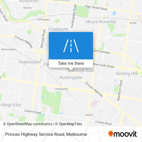 Princes Highway Service Road map