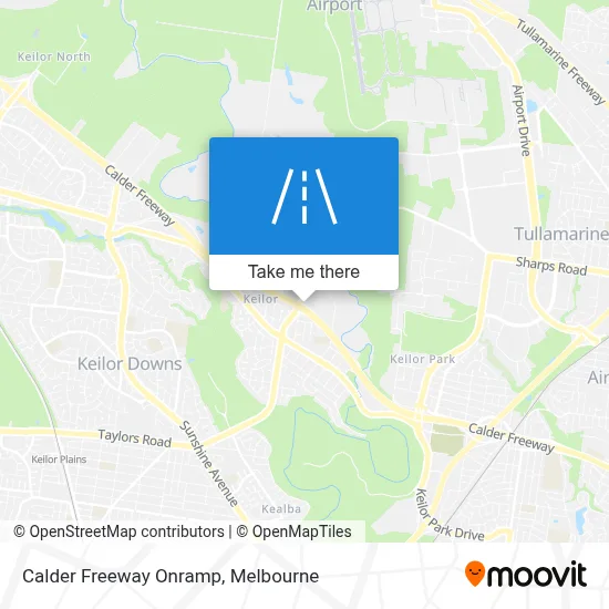 Mapa Calder Freeway Onramp