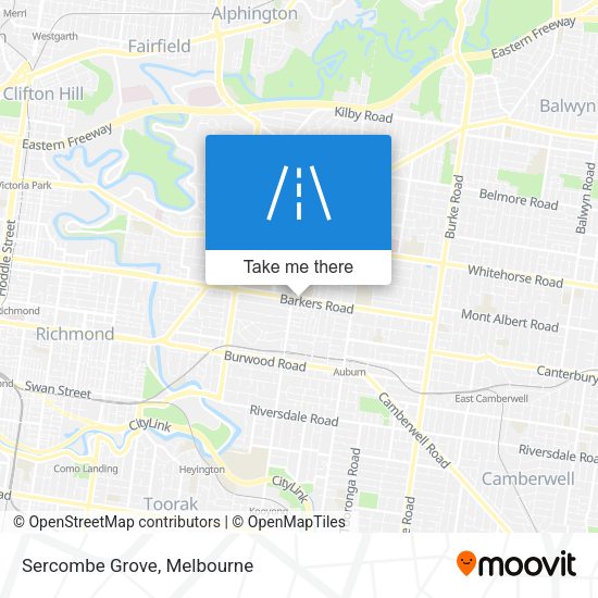 Sercombe Grove map