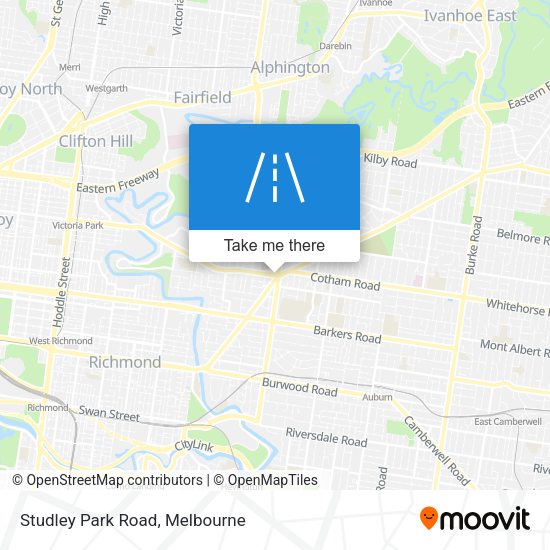 Studley Park Road map
