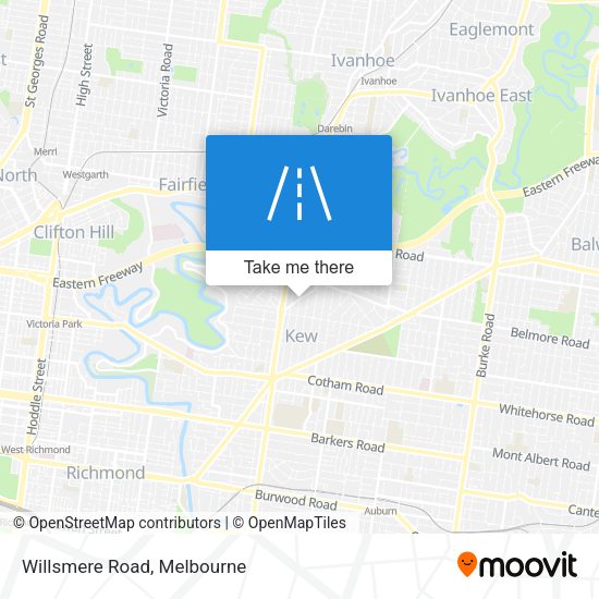 Willsmere Road map