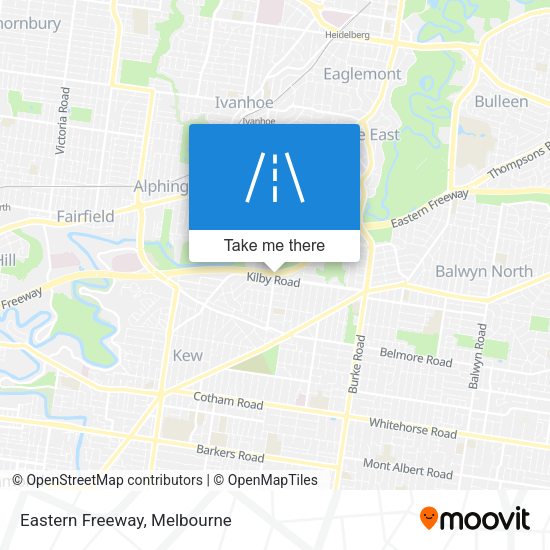 Eastern Freeway map