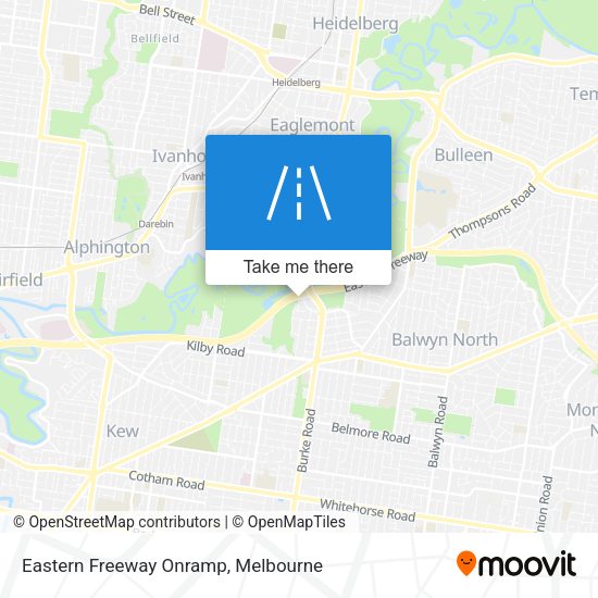 Eastern Freeway Onramp map