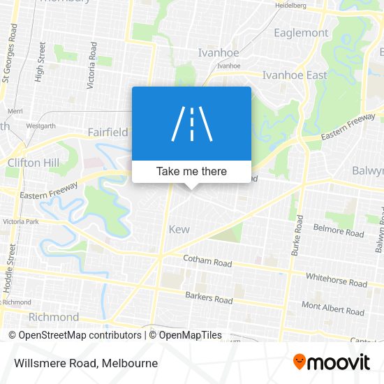 Willsmere Road map