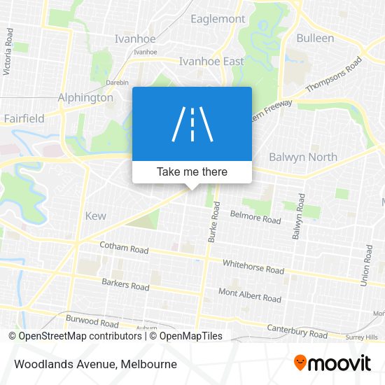 Woodlands Avenue map