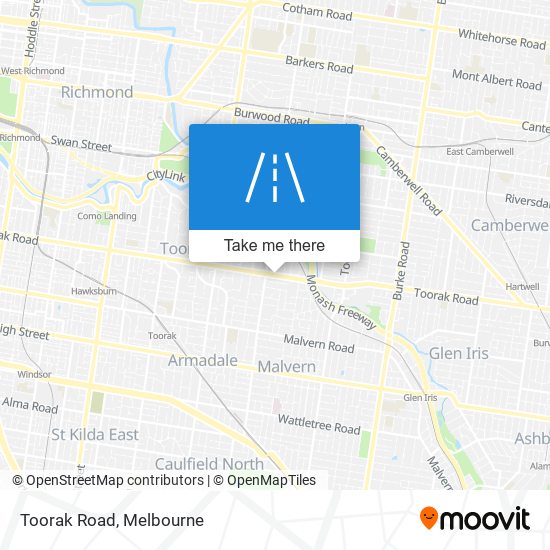 Mapa Toorak Road