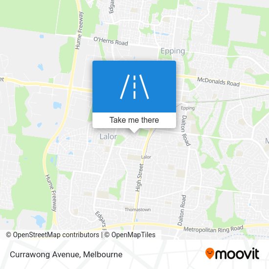 Currawong Avenue map