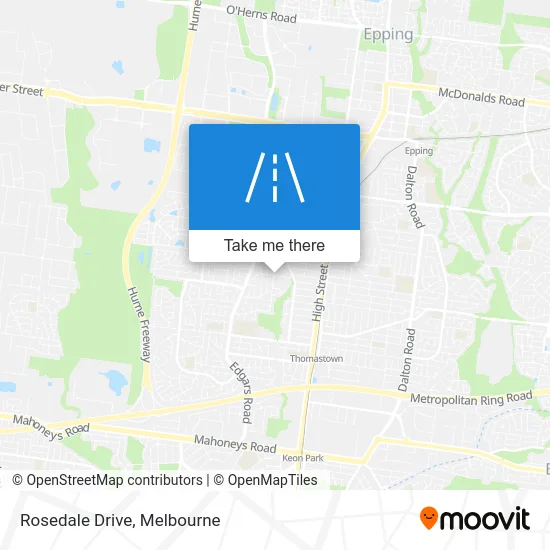 Mapa Rosedale Drive