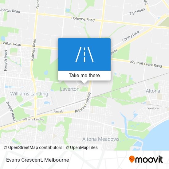 Evans Crescent map