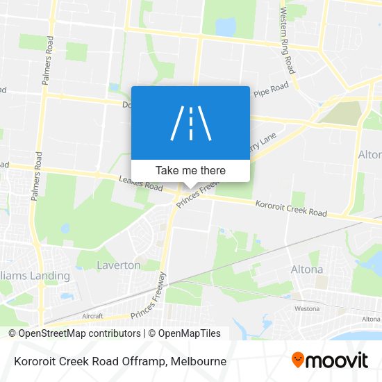 Kororoit Creek Road Offramp map