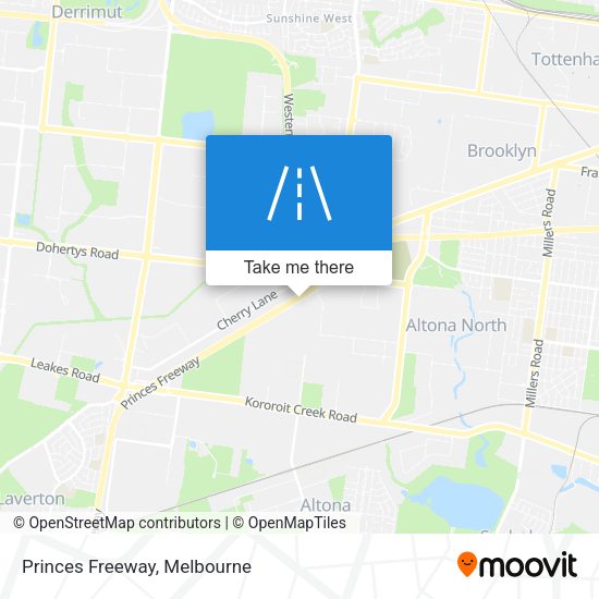 Princes Freeway map