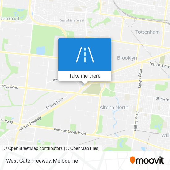 West Gate Freeway map