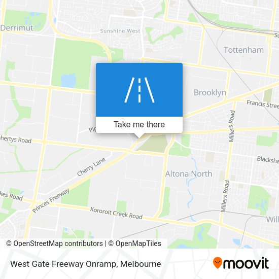 West Gate Freeway Onramp map