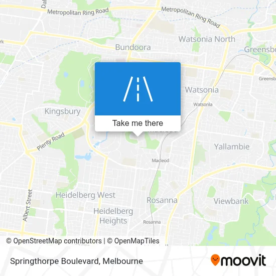 Mapa Springthorpe Boulevard