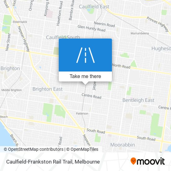 Caulfield-Frankston Rail Trail map