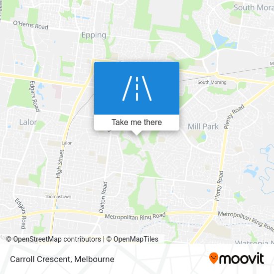 Carroll Crescent map