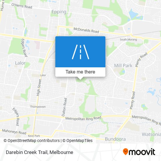 Darebin Creek Trail map