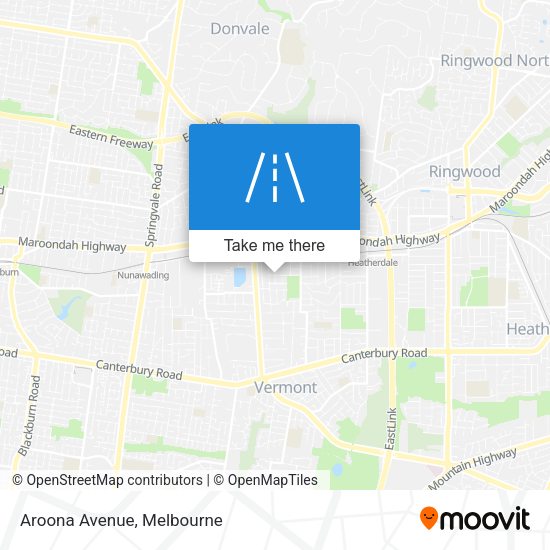 Aroona Avenue map