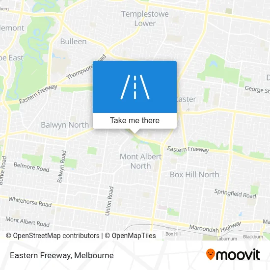 Mapa Eastern Freeway
