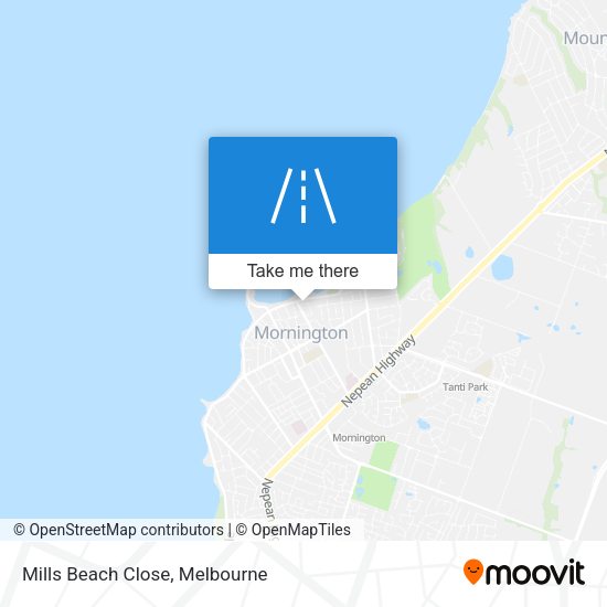 Mills Beach Close map