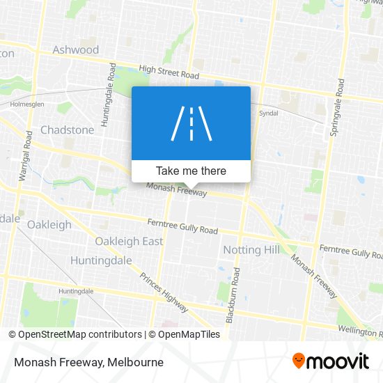 Mapa Monash Freeway