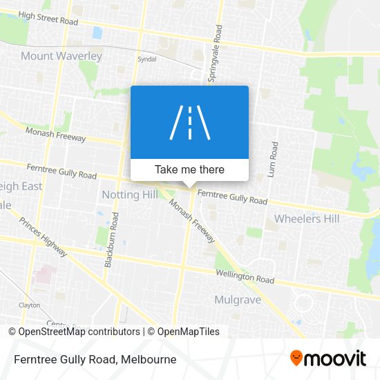 Ferntree Gully Road map