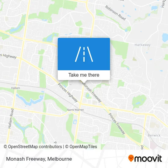 Mapa Monash Freeway