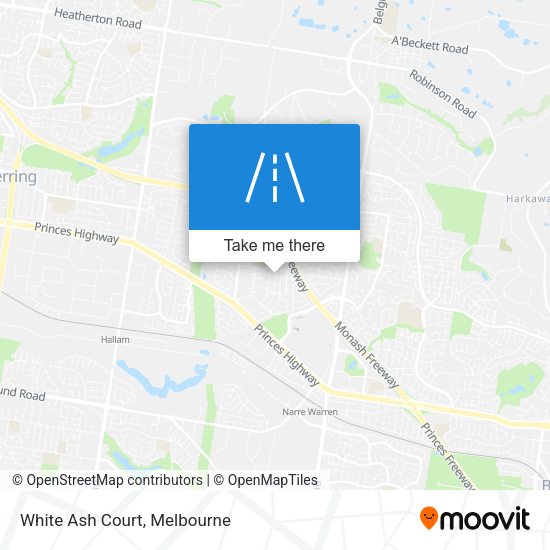 White Ash Court map
