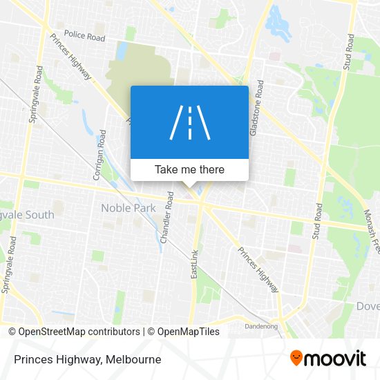Princes Highway map