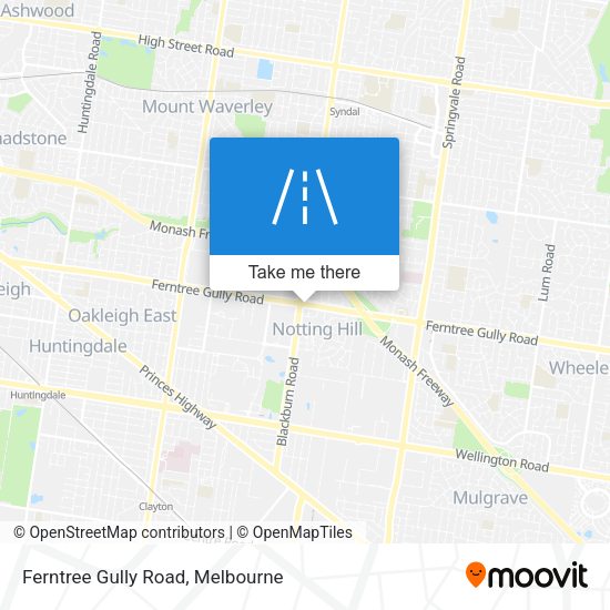 Ferntree Gully Road map