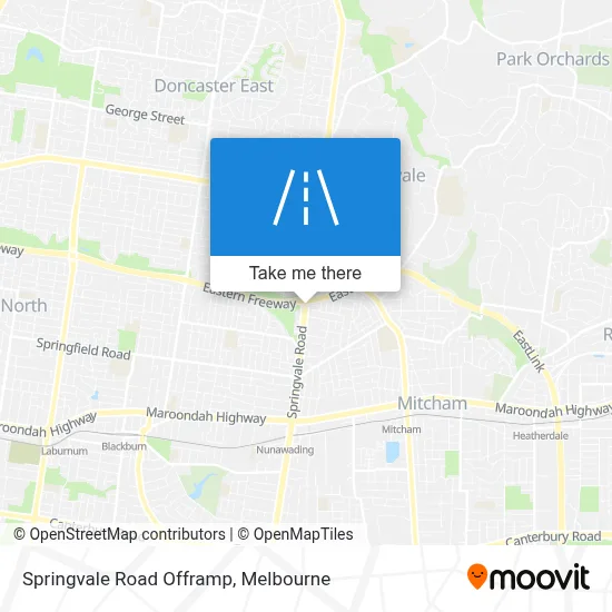Mapa Springvale Road Offramp