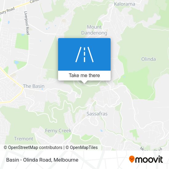 Basin - Olinda Road map