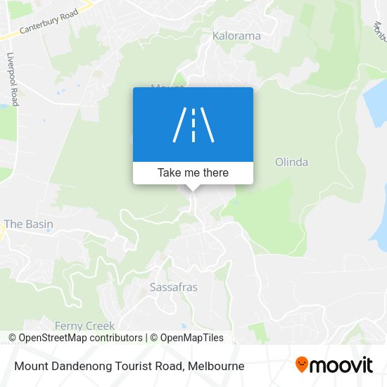 Mount Dandenong Tourist Road map