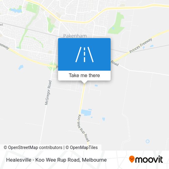 Healesville - Koo Wee Rup Road map