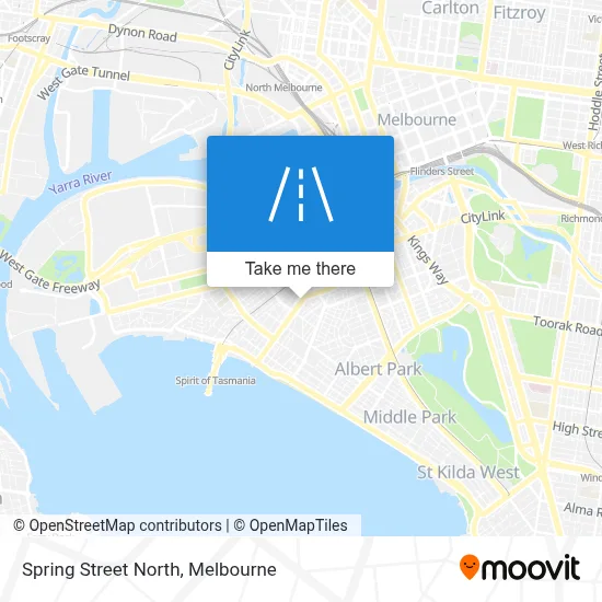 Mapa Spring Street North